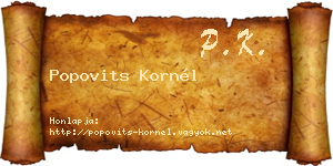 Popovits Kornél névjegykártya